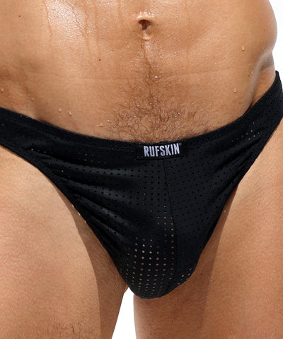 RUFSKIN ADRIAN BLACK PERFO-MESH THONG 5